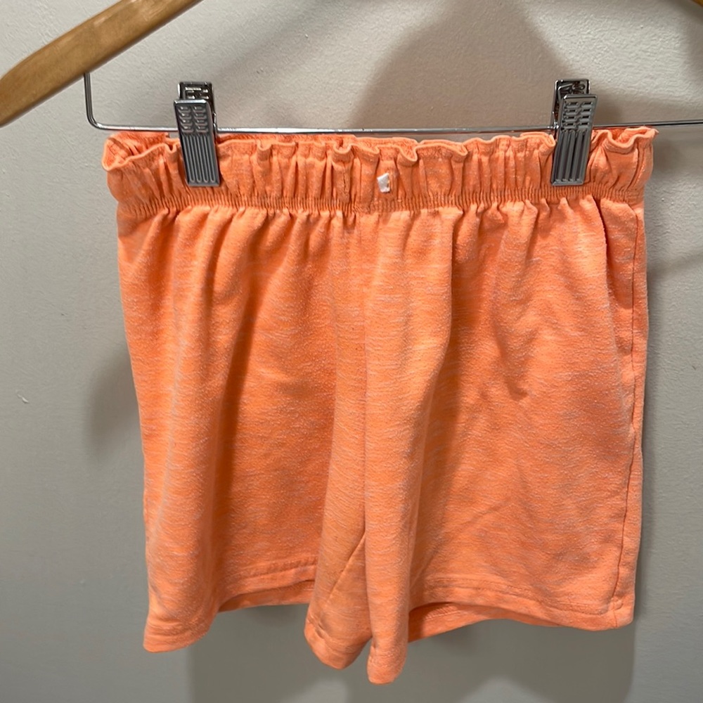 SO Ruffle Waist Orange Marled Shorts Sz 10